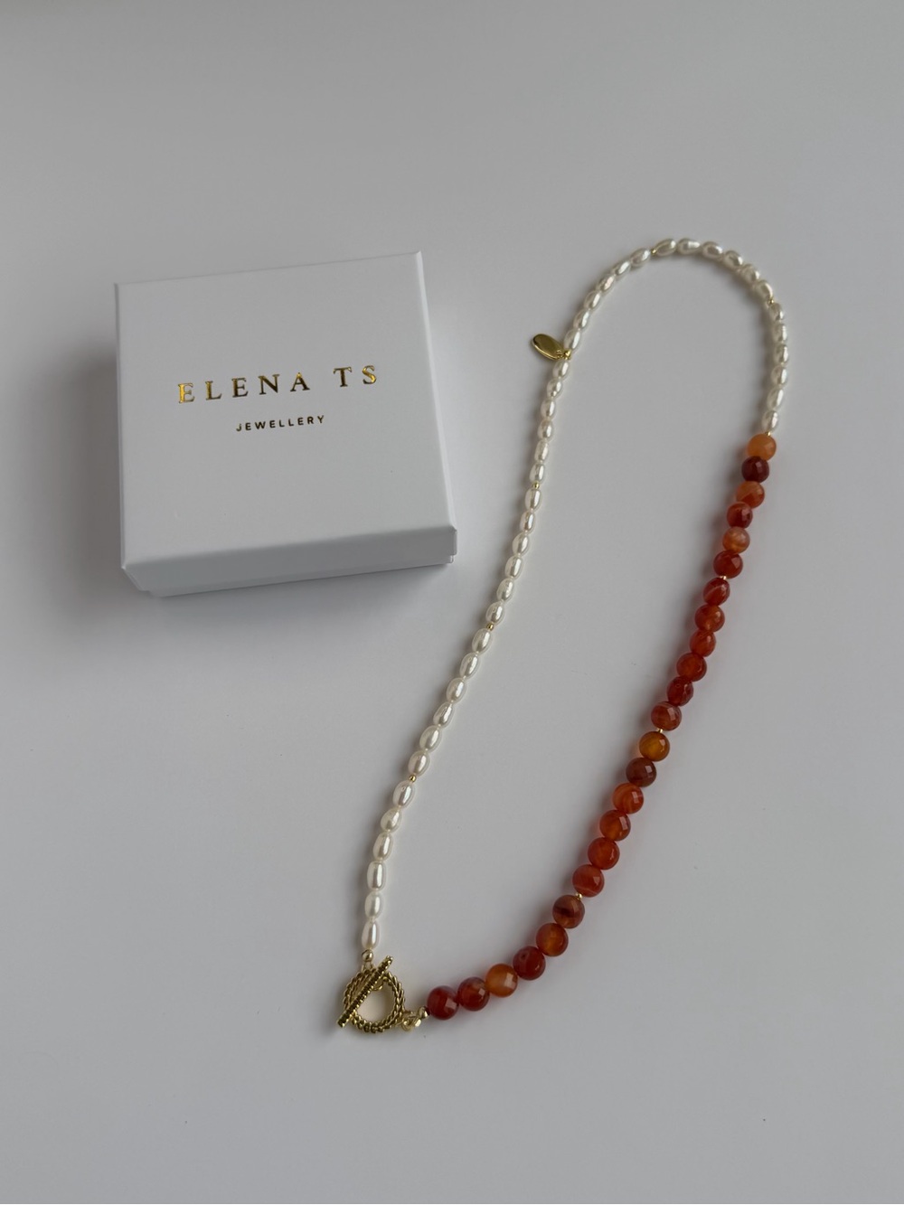 520 Agate Stone& Pearls Necklace